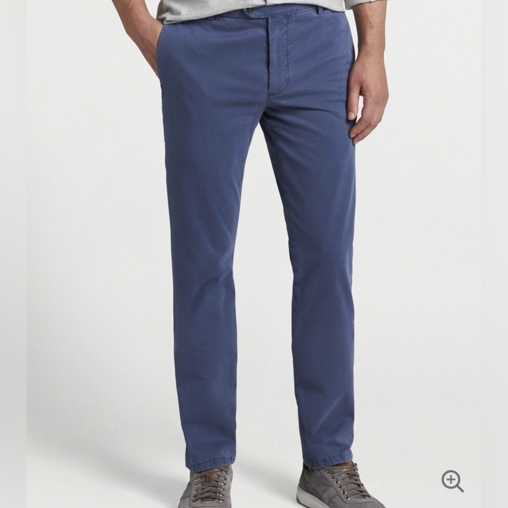 Peter Millar Concorde Garment Dyed Flat-Front Trouser, Navy Size 35